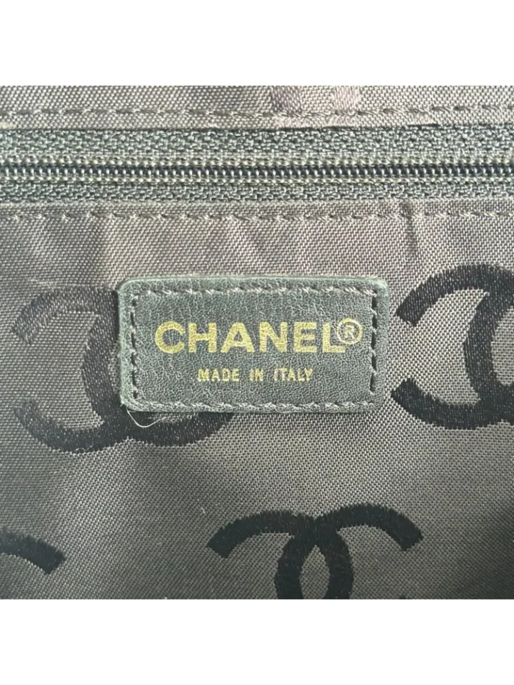 Chanel Choco Bar Tote Bag Leather Black
